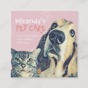 Carte De Rendez-vous Animaux de compagnie assis Bain et Grooming Salon