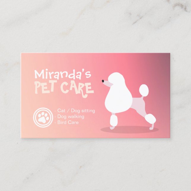 Carte De Rendez-vous Animaux de compagnie assis Bain et Grooming Salon  (Devant)