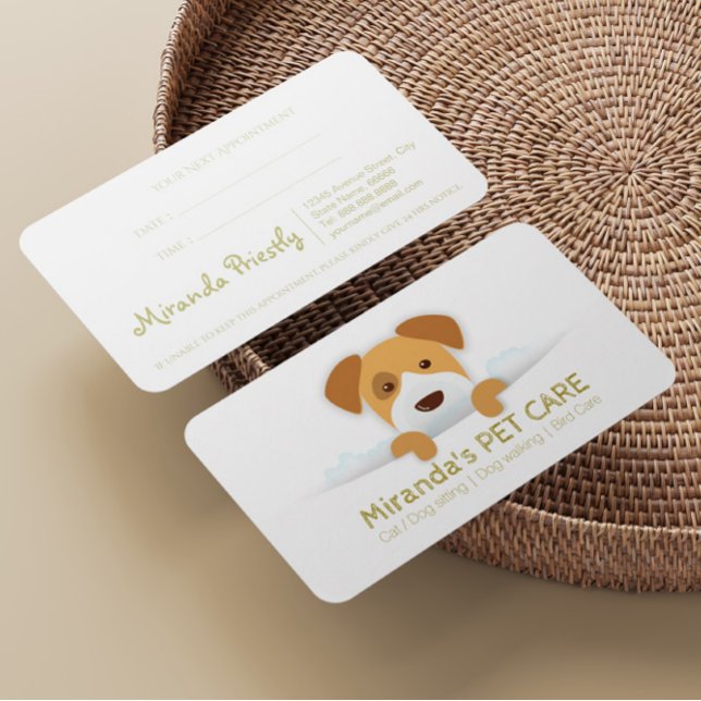 Carte De Rendez-vous Animaux de compagnie assis Bain et Grooming Salon  (Créateur téléchargé)