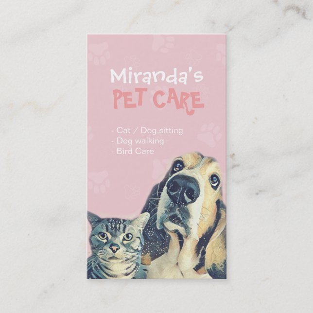 Carte De Rendez-vous Animaux de compagnie assis Bain et Grooming Salon  (Devant)