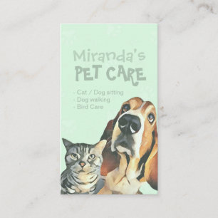Carte De Rendez-vous Animaux de compagnie assis Bain et Grooming Salon 