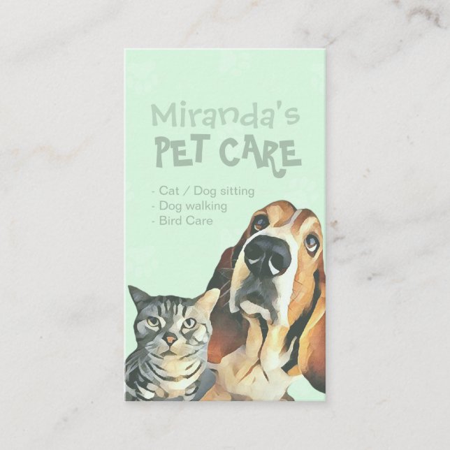 Carte De Rendez-vous Animaux de compagnie assis Bain et Grooming Salon  (Devant)
