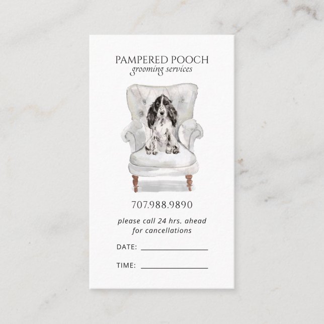 Carte De Rendez-vous Aquarelle mignonne Spa de chien (Devant)