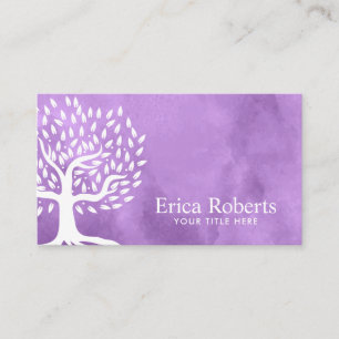 Carte de rendez-vous  Aquarelle pourpre de l'arbre