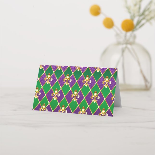 Carte De Rendez-vous Arrière - plan de bijoux Mardi Gras (Devant)
