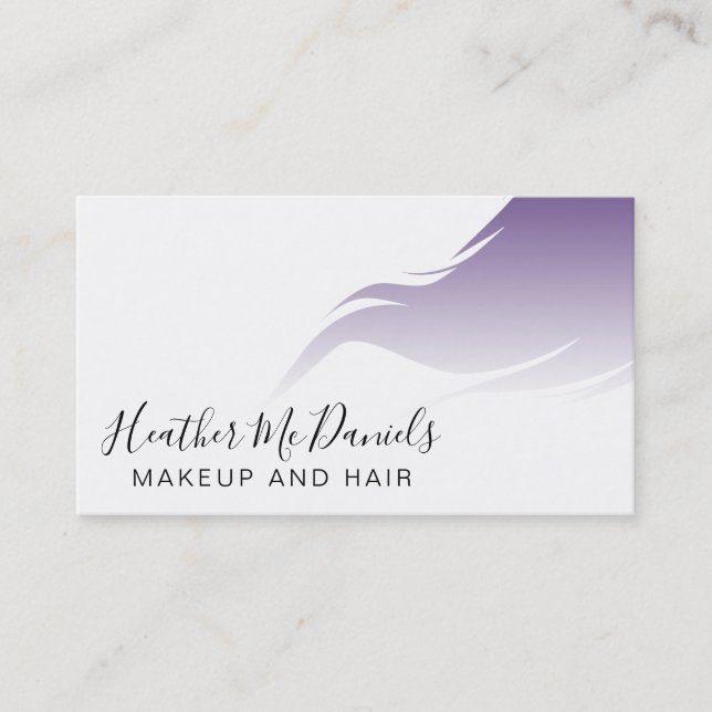 Carte De Rendez-vous Artiste de maquillage violet et salon de coiffure (Devant)