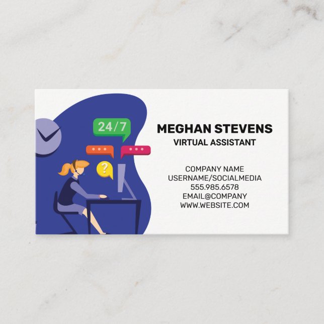 Carte De Rendez-vous Assistant virtuel du support client | Centre d'app (Devant)