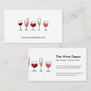 Carte De Rendez-vous Assortiment de vins en verres