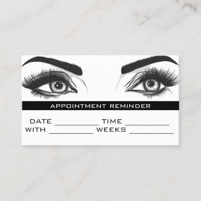 Carte de rendez-vous au salon Brows & Lashes Micro (Devant)