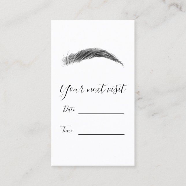 Carte de rendez-vous au salon Brows Microblading (Devant)