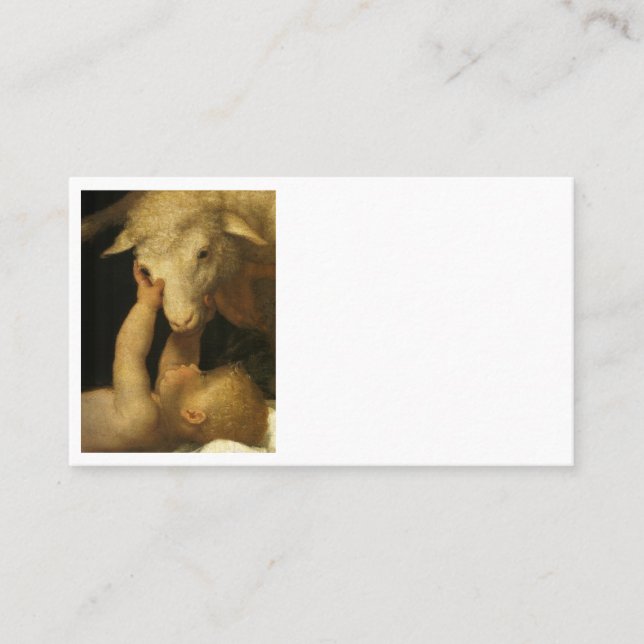 Carte De Rendez-vous Baby Jesus Touches Lamb (Devant)