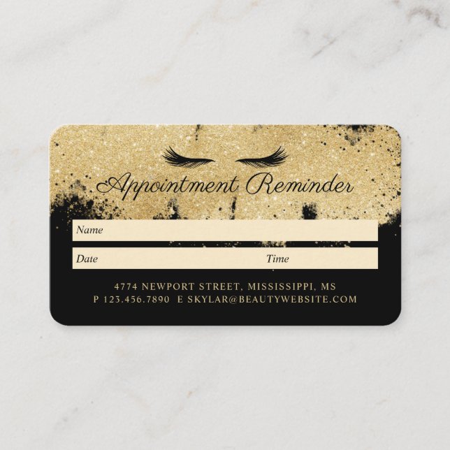 Carte De Rendez-vous Beauty Gold Dusted Eyelash Noir & Or Luxuriant (Devant)