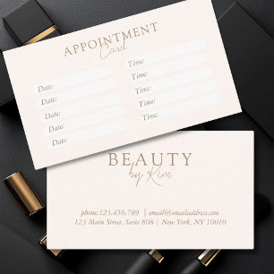 Carte De Rendez-vous Beige & Brown, Minimal, Élégant, Salon