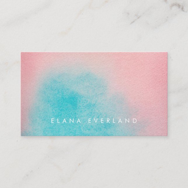 Carte De Rendez-vous Belle aquarelle rose aqua (Devant)