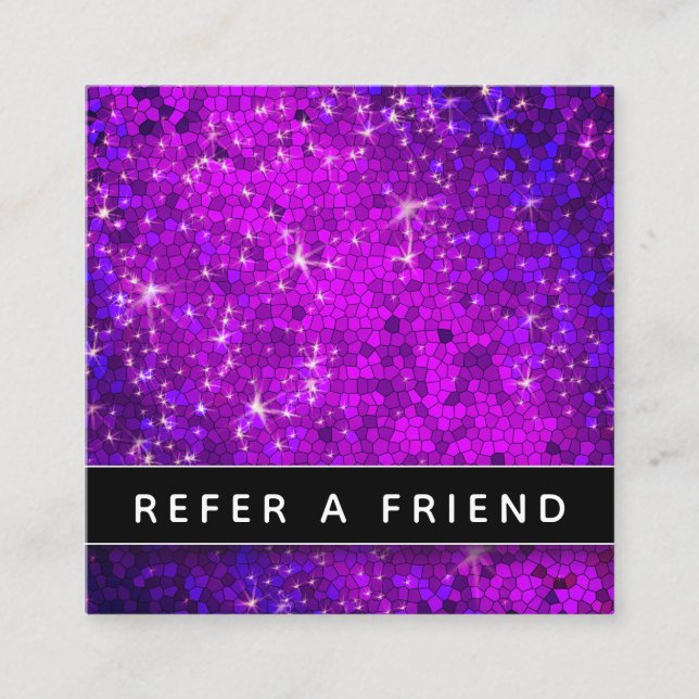 Carte De Rendez-vous Black and White Business Purple Parties scintillan (Devant)