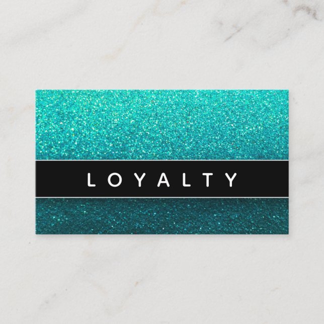 Carte De Rendez-vous Blue Black Ombre Parties scintillant MUA Nail Salo (Devant)