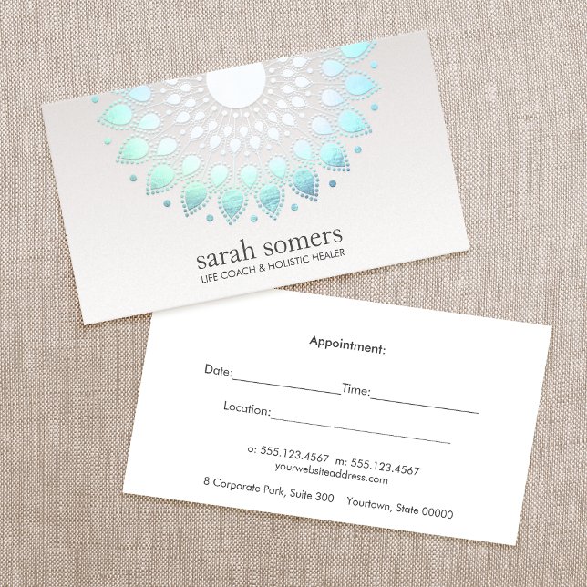 Carte De Rendez-vous Blue Floral Wellness & Holistic Health Nomination (Créateur téléchargé)