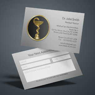 Carte De Rendez-vous Bol Hygieia Médical Professionnel Doré de Rappel
