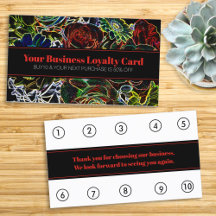 Bouquet Outline Business Loyalty Puncard Card