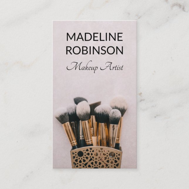 Carte De Rendez-vous Brosses de maquillage | Artiste de maquillage (Devant)