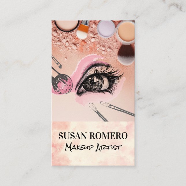 Carte De Rendez-vous Brosses de maquillage et fondation | Lashes oculai (Devant)