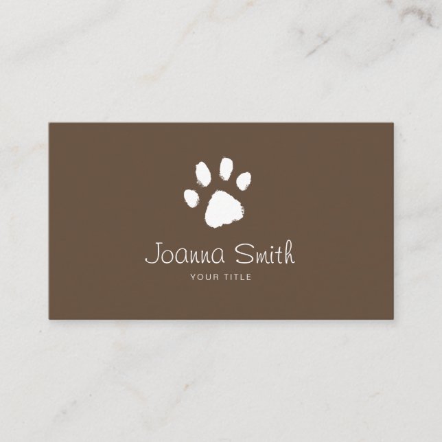 Carte De Rendez-vous Brown Chien Paw Walking Animaux de compagnie assis (Devant)