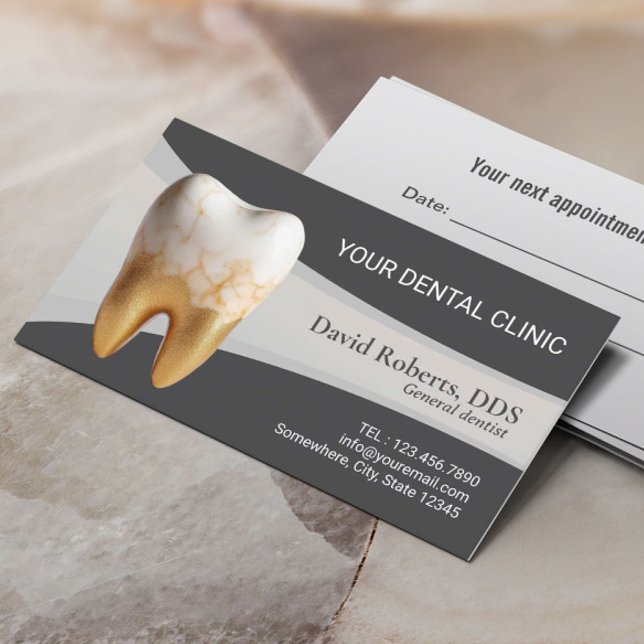 Carte De Rendez-vous Bureau dentaire Marbre moderne Dentiste dentaire (Créateur téléchargé)