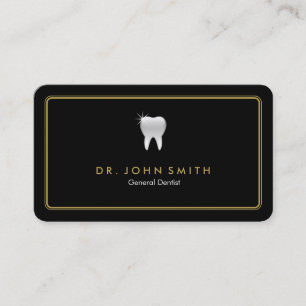 Carte De Rendez-vous Cadres ronds dorés Noir dentiste dentaire