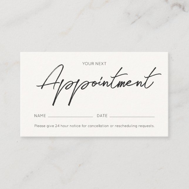 Carte De Rendez-vous Calligraphie minimale Code QR commercial écrit à l (Devant)