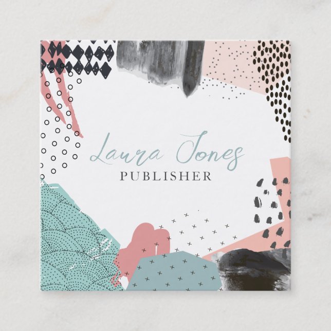 Carte De Rendez-vous Carré de l'éditeur de collage d'art Abstrait (Devant)