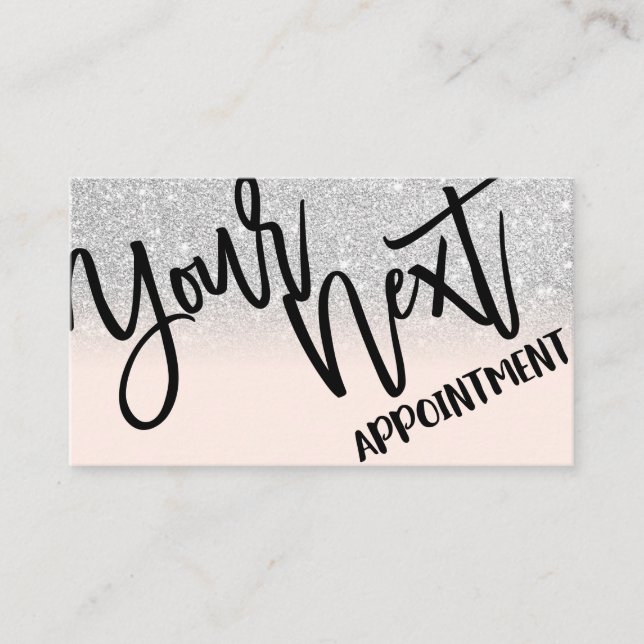 Carte De Rendez-vous Chic glamour Parties scintillant argent rose moder (Devant)