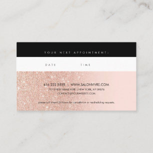 Carte de rendez-vous Chic Rose Gold Salon 