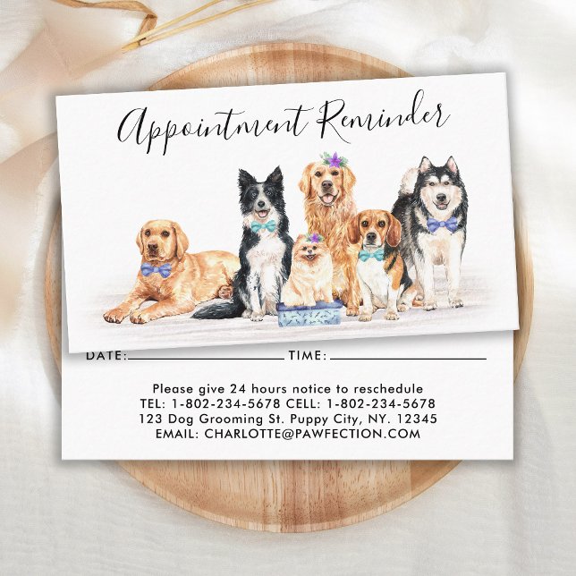Carte De Rendez-vous Chiens adorables Animaux de compagnie Sitter Chien (Créateur téléchargé)