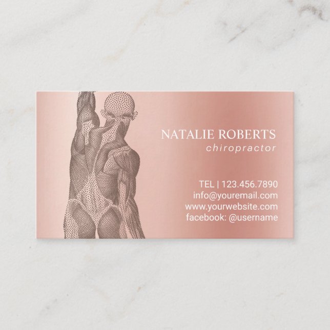 Carte De Rendez-vous Chiropractor Massage Therapy Rose Gold (Devant)