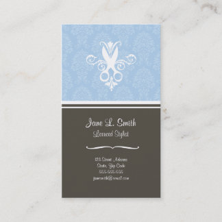 Carte De Rendez-vous Ciseaux bleus de tapisserie