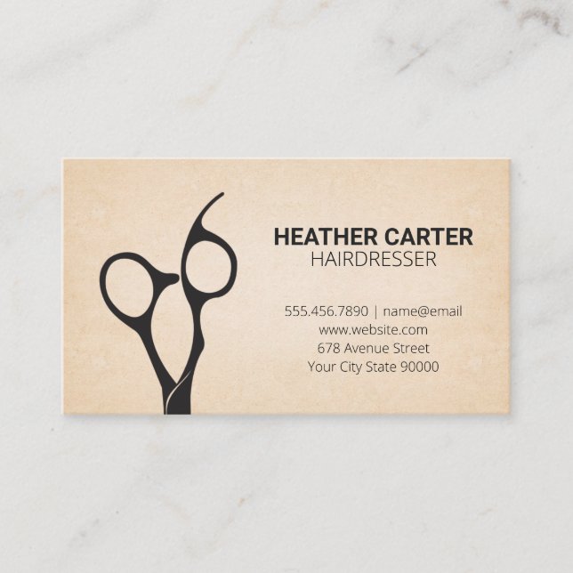 Carte De Rendez-vous Ciseaux de coiffeur (Devant)