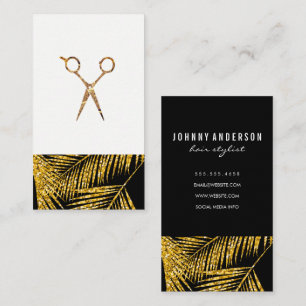 Carte De Rendez-vous Ciseaux de style Feuille d'or moderne