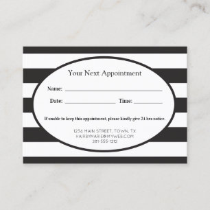 Carte De Rendez-vous Classic Black Stripes Business