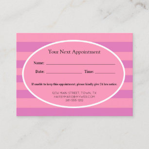 Carte De Rendez-vous Classic Pink Stripes