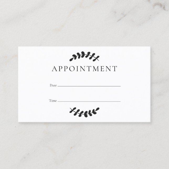 Carte de rendez-vous client Laurel Feuille (Devant)