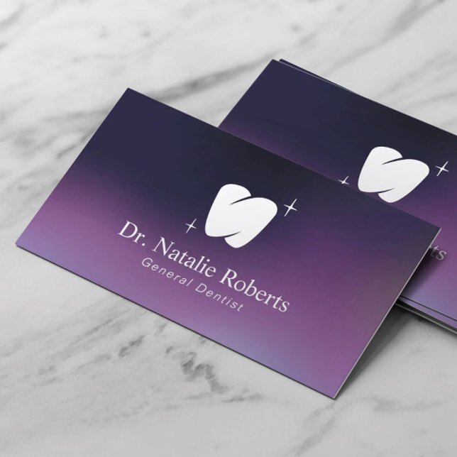 Carte De Rendez-vous Clinique dentaire moderne Logo dentaire violet Den (Créateur téléchargé)