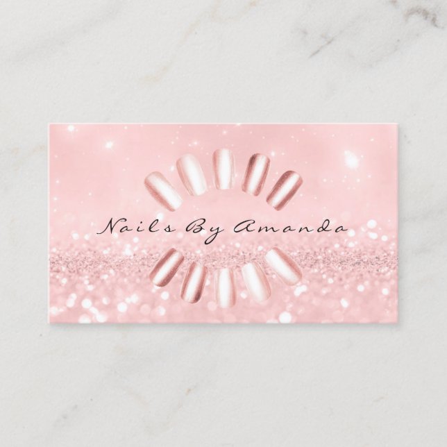 Carte De Rendez-vous Clous Artiste Manucure Blush Paste Rose Rendez-vou (Devant)