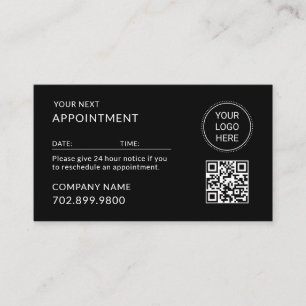 Carte De Rendez-vous Code QR Logo Entreprise Moderne Professionnel Noir