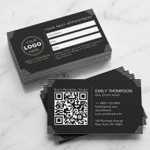 Code QR minimaliste Art déco de luxe noir
