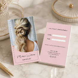 Carte De Rendez-vous Coiffeur Moderne Rose