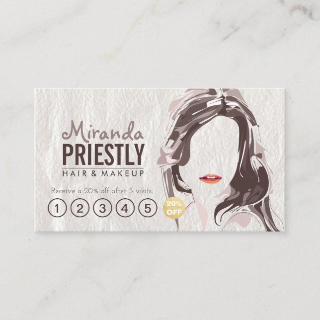 Carte De Rendez-vous Coiffure de maquillage Salon de beauté Loyauté Pun (Devant)