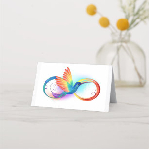 Carte De Rendez-vous Colibri arc-en-ciel avec symbole Infinity