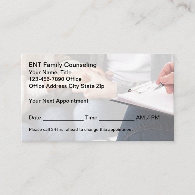 Carte De Rendez-vous Conseil Familial Et Psychothérapie (Devant)
