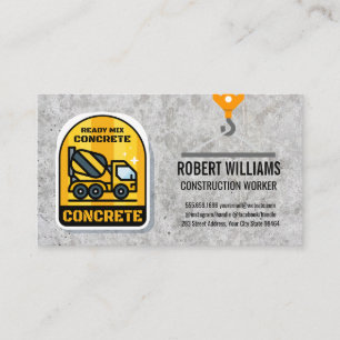 Carte De Rendez-vous Construction   Camion malaxeur à ciment   Grue