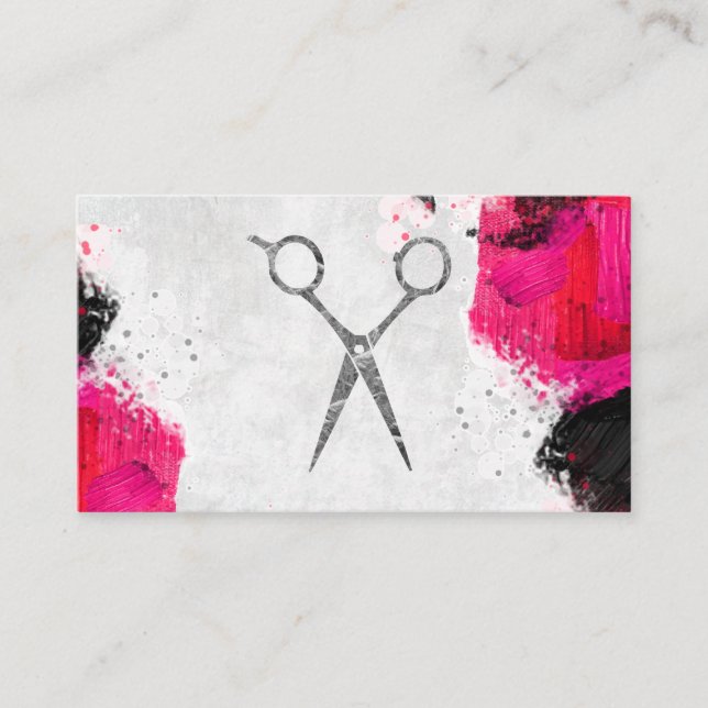 Carte De Rendez-vous Contours de peinture | Artistique | Ciseaux salons (Devant)